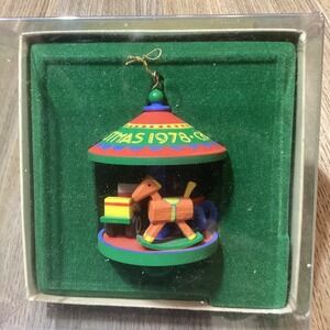 Hallmark‎ Keepsake Ornament Christmas 1978 Carousel Horse Toy Scene
